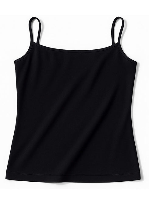 Black Square Neck Slim Fit Top